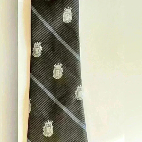 Hand Tailored Tie black with patterns - Picture 2 of 5